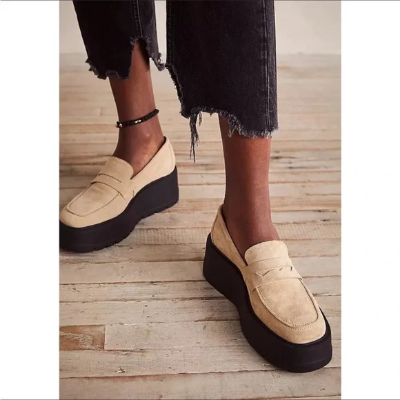 Free People Nico Platform Loafer in Cappuccino Suede, EU Size: 36 - Picture 5 of 16
